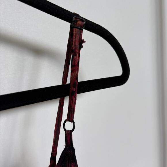 Bohemian Tie Dye Red Rayon Flowy Maxi Dress Adjustable Hippie Gypsy Festival - Picture 7 of 10